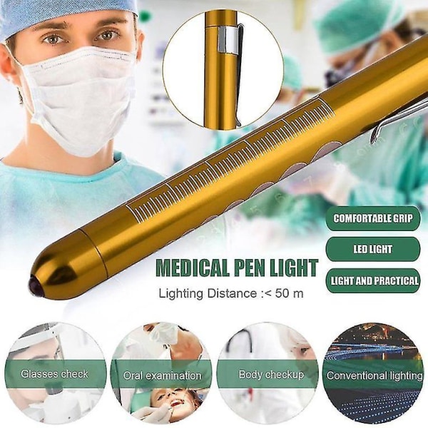 Medicinsk kirurgisk Penlight Ficklampa i aluminium med skala
