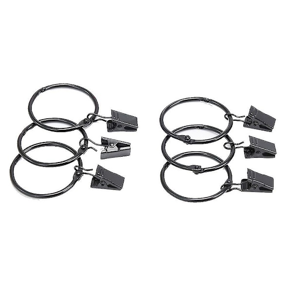 40 stk Gardinringer Gardin Klips Stang 38mm Dusj Metall