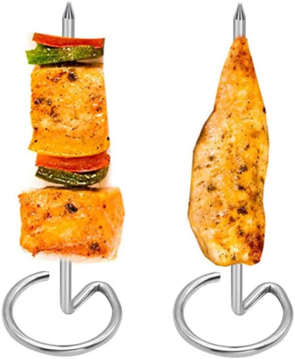 10 stk. metalspyd til grillning 10-tommer rustfrit stål med pladsbesparende opbevaring