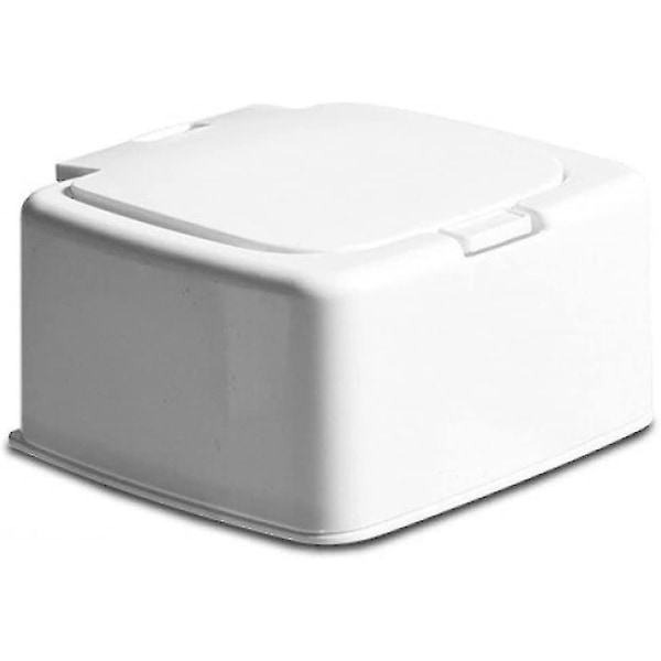 Mini Skrivebords Opbevaringsboks Tryk-type Vatpindboks Plastik Vatpindholder
