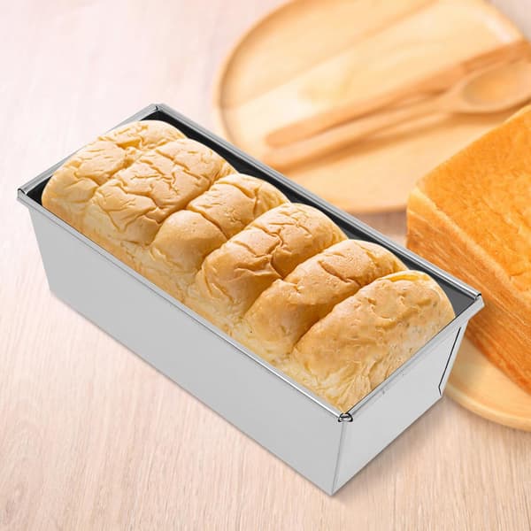 Brødform i rustfritt stål, non-stick brødbakeform, firkantet toastboksform