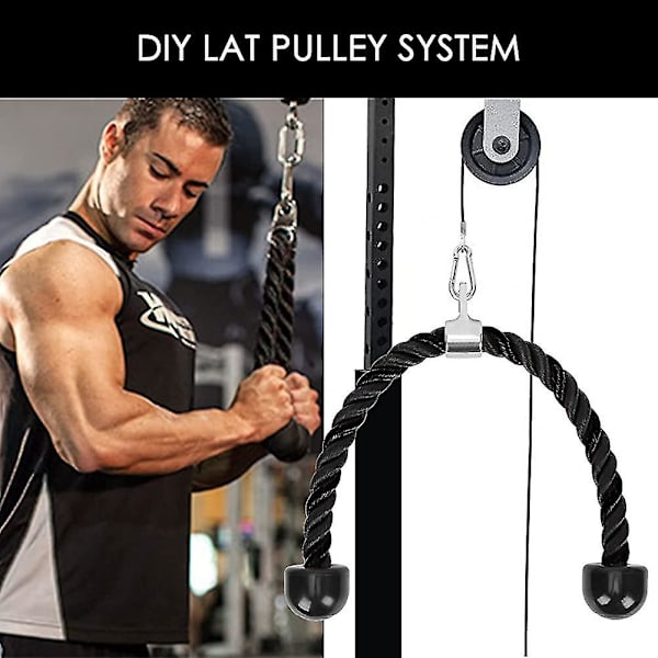 Nylon Triceps Rep-Träningsrep, Hållbart, med Halkskyddande Handtag, Tricepsövningar Present