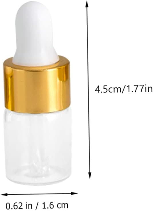 50 st eterisk olja droppflaska små glasflaskor 1.77X0.63X0.63 tum
