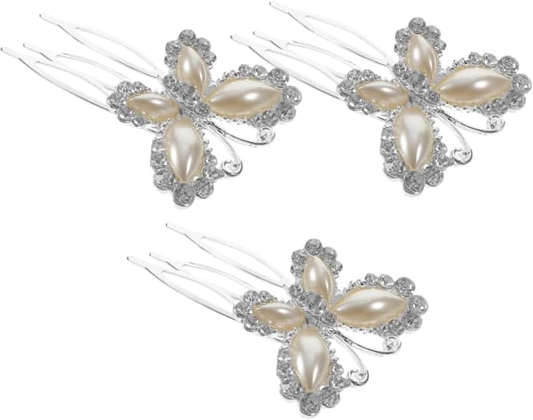 3 stk. Hårsidekam Brudebryllup Rhinestone Hårkam til kvinder piger