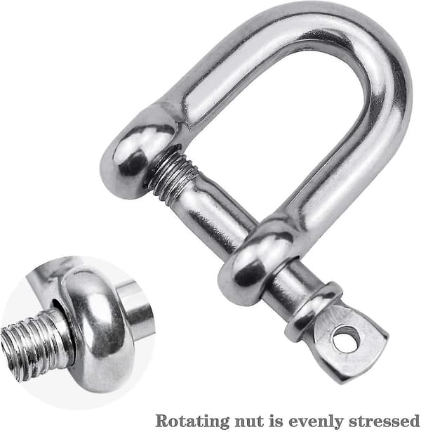 4 stk. M10 Rustfrit Stål Shackle, Kæde D-Ring Shackle