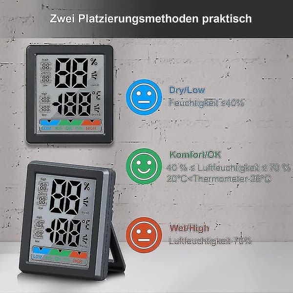 Digital Mini Hygrometer Termometer Hygrometer Indendørs Udendørs Temperatur Og Luftfugtighedsmåler