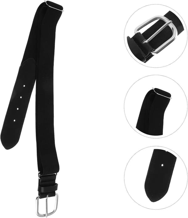 Ungdom Svart Baseballbelte Softball Midjebelte Elastisk Nylon PU Sinklegering Solid Stilig Slitesterkt Sportstilbehør