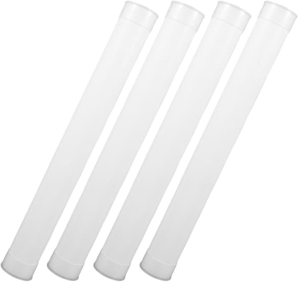 4 stk. plastpostrør med lokk, 31 cm runde oppbevaringsrør