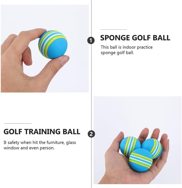 20 stk. 42 mm blå EVA golf træningsbolde elastiske indendørs trænings regnbuebolde til golftræning og spil