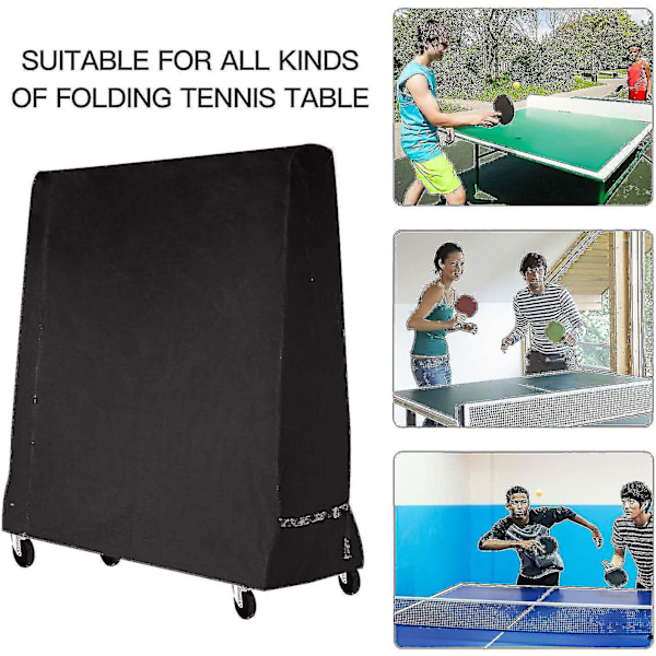 Bordtennisbord Vandtæt Dæksel 165 X 70 X 185cm Sort