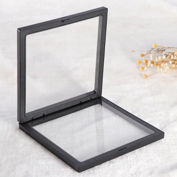 Flytende ramme Shadow Box Display Case Smykker Display Show Case rund base for smykker