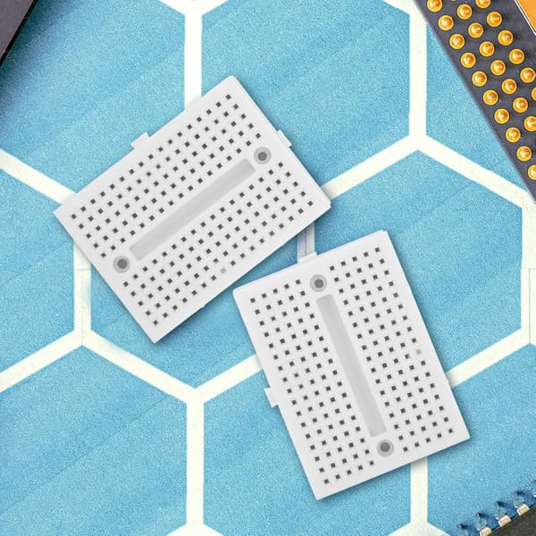 6 stk. Mini Loddefri Breadboards Eksperimentsæt Perforerede Printplader Hvid