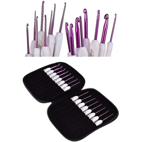 Crochet Set Polished Aluminum Alloy Weaving Tool Pink