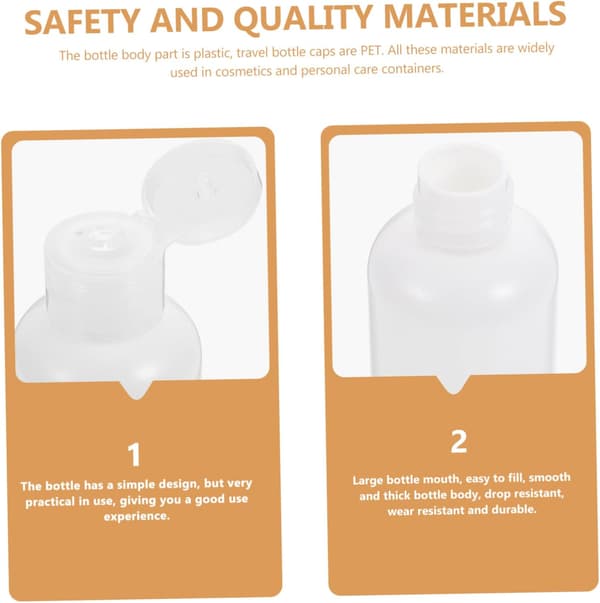 50 st 100 ml plastflaskor med snäpplock för lotion, påfyllningsbara tomma resebehållare