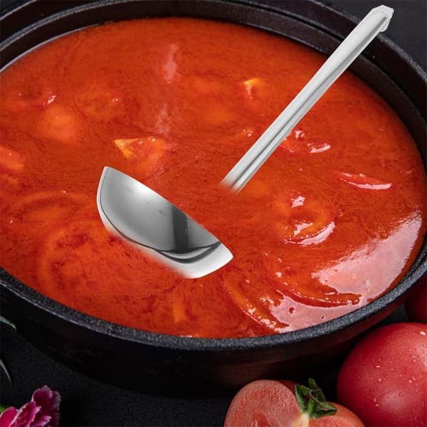 2 stk. små suppeøser i rustfrit stål til servering af sovs og sauce, 14,2 cm polerede køkkenredskaber