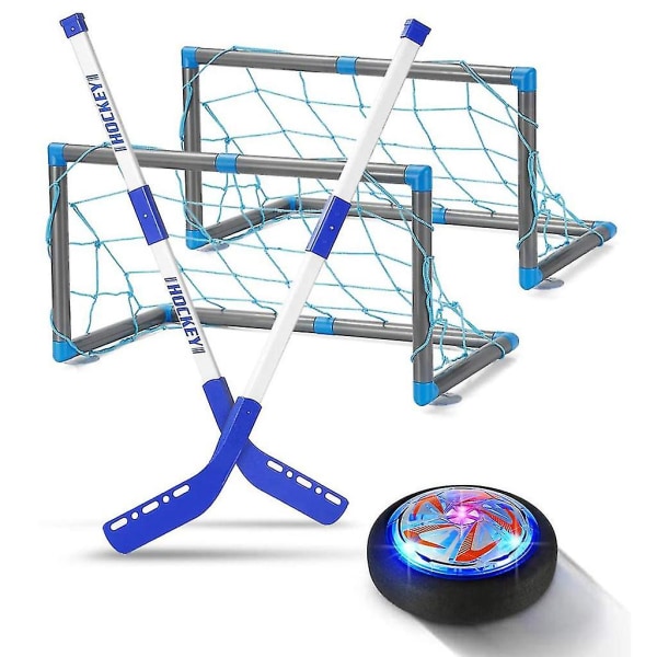 Uppladdningsbar ishockeyklubba set Mini upphängningsboll 2 mål för barn inomhusspel Sport träningsleksaker