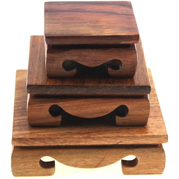 Oriental Furniture Display Stand Træ Kvadratisk Base