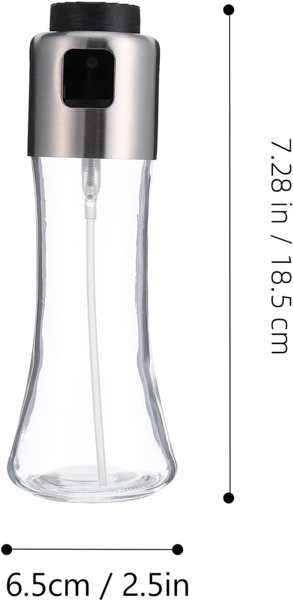 Oliesprayflaske med design i rustfrit stål og glas 180 ml Praktisk oliedispenser