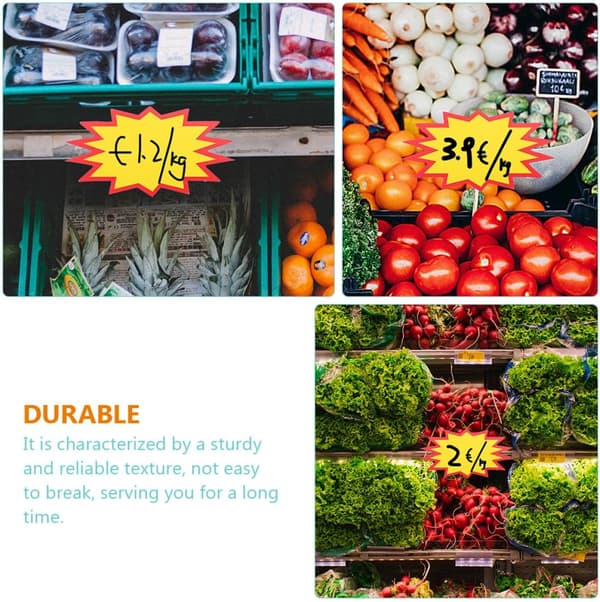 100 stk. papirprisskilte til supermarkedets vareprisskilt
