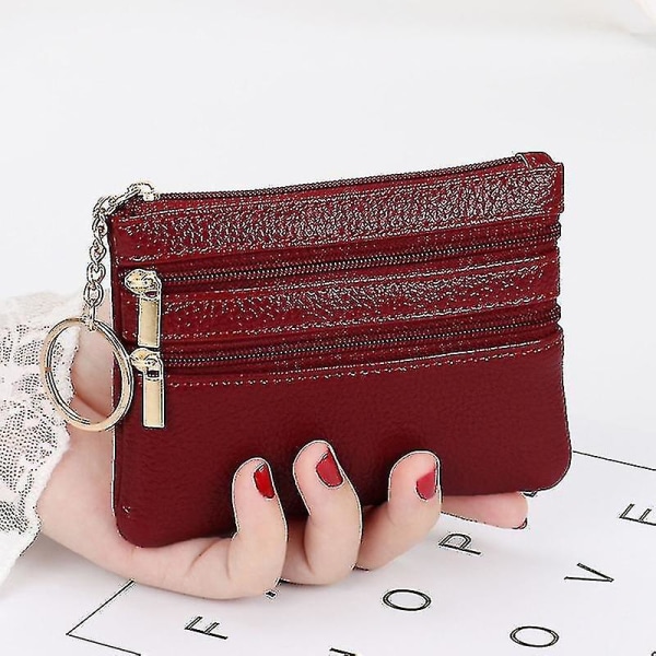 Fashion Women Girl Pu Leather Small Coin Purse Casual Wallet Coin Money Credit Card Key Holder Zipper Bag