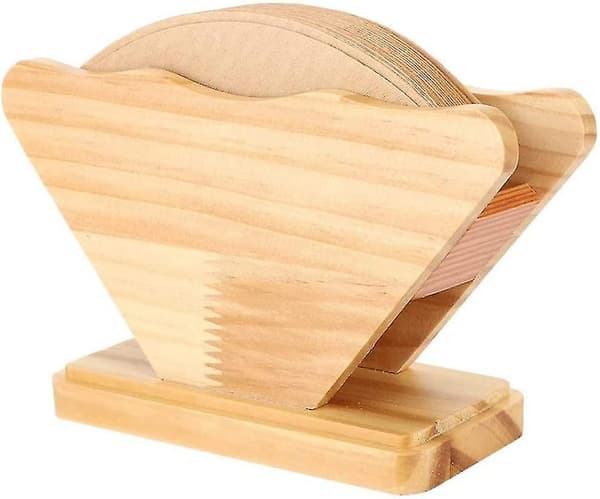 Trekaffe-filterholder, kaffefilterpapir-oppbevaringsstativ, filterpapirbase, bambusfilterpapir