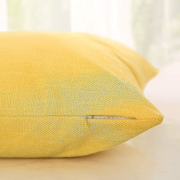 Falsk Linned Efterår Pudebetræk Gul Sofa Pudebetræk 45x45cm