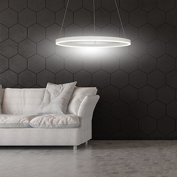 60cm LED Pendellampe Cirkel Sort Hvid Guld Aluminium