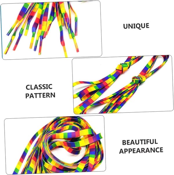 Regnbue elastiske skolisser Fargerike gradient skolisser for årstider Kreative elastiske regnbuesko