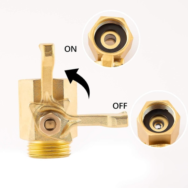 2 Pakker Vandhaner Afbryderventil 3/4 Hårdt Messing Med 4 Slangepakninger Til 3/4\" Have