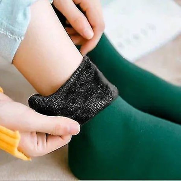 Vinterstrumpor för Män och Kvinnor - Varma Snöstrumpor, Tjocka Strumpor Dark green black