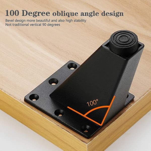 Møbelben 4 stk Sort Justerbare Møbelben, Møbel Hypotenuse Aluminium Lejer