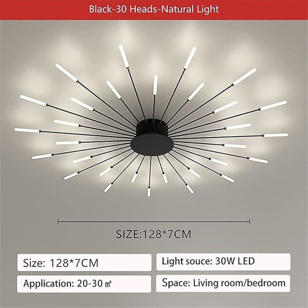 Moderne loftslampe, nem at installere akryl lampeskærm lysekrone
