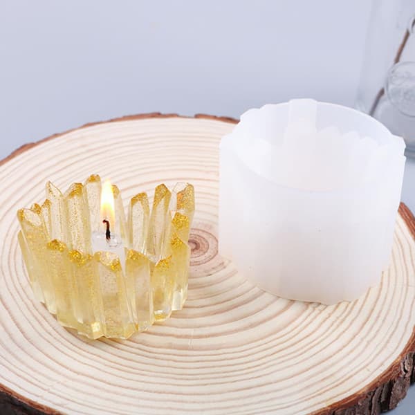 DIY silikon lysestake støpeform med oppbevaringsboks, krystall epoksyharpiks bordpyntform