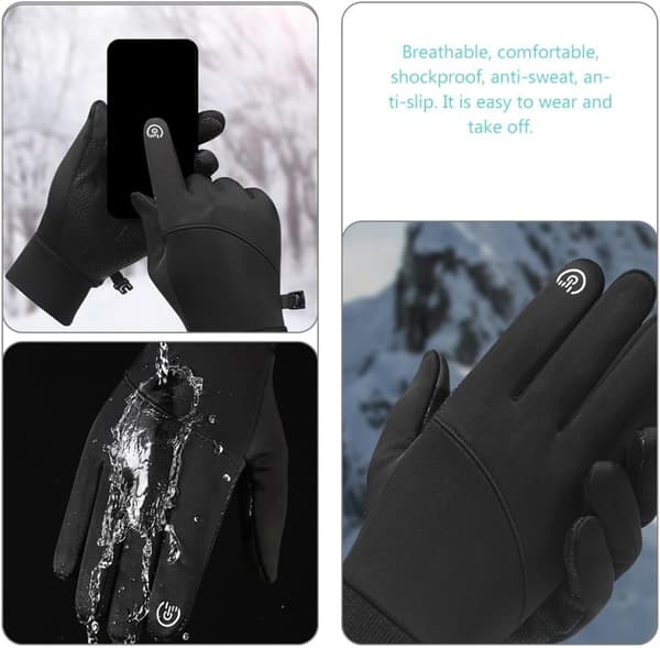 Varme touchscreen-handsker til mænd til ridning og kørsel Vandtætte polyester cykelhandsker