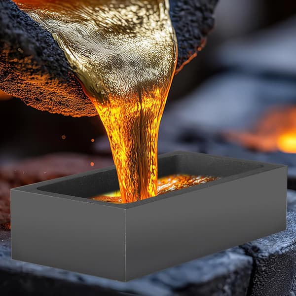 Grafittblokkform for smelting og støping av gull- og sølvmetallarbeid