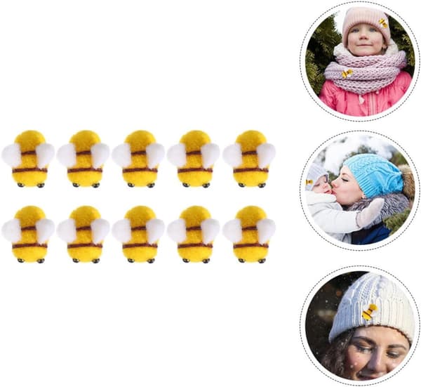 30 stk. ullfiltbiekuler for bie-temafestdekorasjon og kostymetilbehør