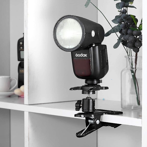 Monitoiminen Tripod-kamerakiinnike, klipsisovitin, salamakiinnike, 360 asteen kääntyvä palapää (1 kpl, musta)