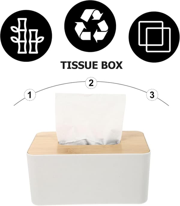 Plast Bambu Näsdukslåda Näsdukshållare Handdukslåda Överdrag Snygg Välbyggd Mångsidig Förvaring