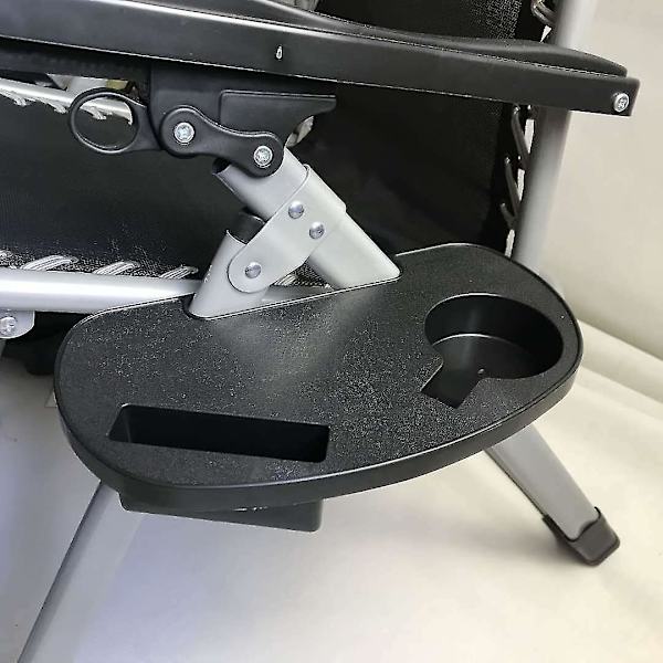 Oval Zero Gravity Stol Kopholder, Zero Gravity Stol Bakke Med Mobiltelefon Slot Og Snackbakke (sort) (1 stk)