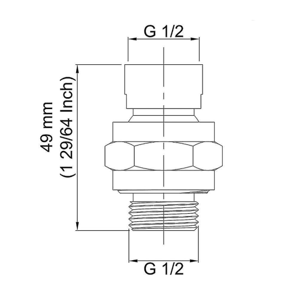 Bruseslange Kugleled Bruseshoved Svingbar Adapter Justerbar
