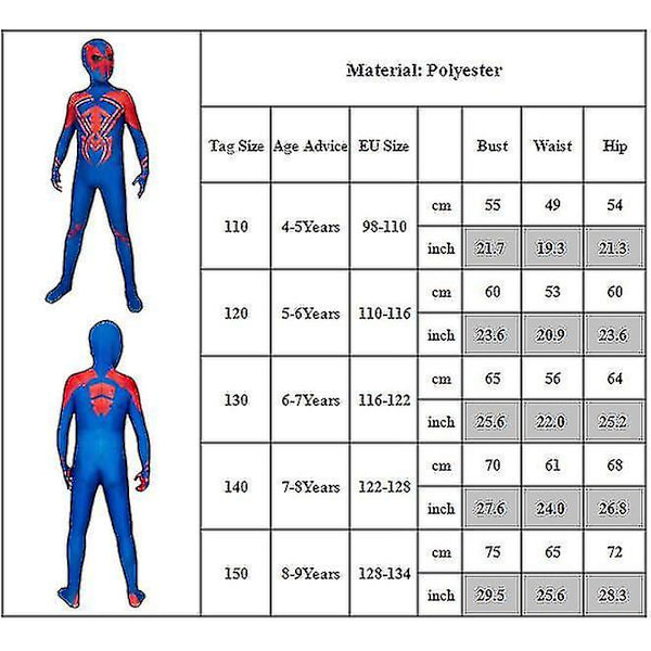 Lasten Hyppyasu Super Sankari Zentai Bodysuit Pojat Hieno Ylös Puku 7-8 Years