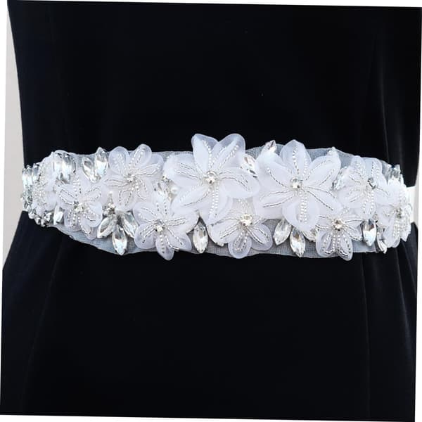 Rhinestone brudebelte Elegant brudekjole tilbehør Selvbånd satengbånd for enkel
