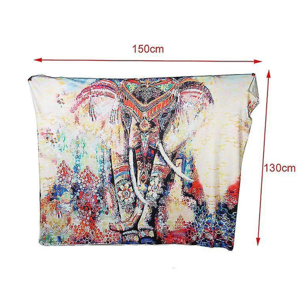 Elephant Tapestry Värillinen printed seinämatto 130x150cm