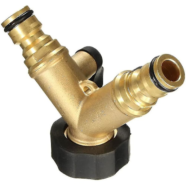 2-veis Splitter Y-fordeler. Messing dobbelt innløpslanger for 3/4 tommers hage