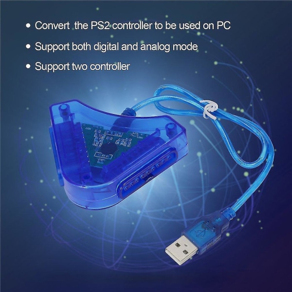 PS2 Joypad-kontroller til PC USB-konverteringsadapter