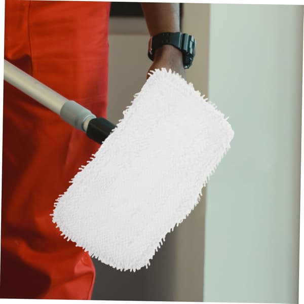 2 stk Moppehoder Erstatning Gjenbrukbare Dampmoppputer Kompatibel 2-i-1 Hvit Mikrofiber