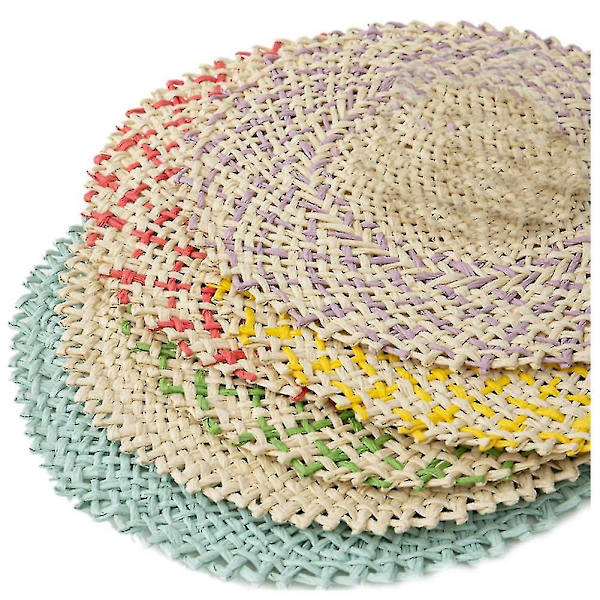 Håndlavede Papirvævede Runde Bordmåtter Papirfiber Bordmåtter