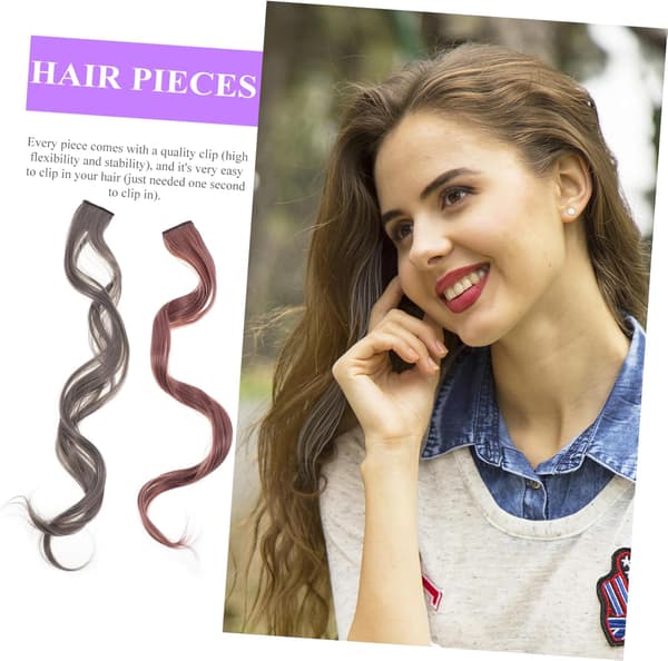 4 stk. Gradient Hårfarve Lange Krøllede Hårstykker Extensions Highlight Hårstykker til Piger Tilbehør
