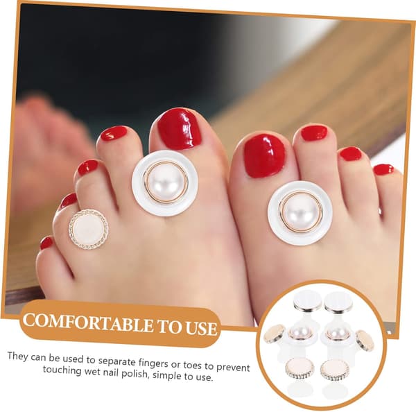 8 stk. silikone tåskillere til neglelak pedicure tåskillere til kvinder til hjemme-spa pedicurebehandling