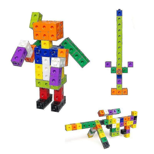 100 stk. Matematik Forbindelsesklodser Talblokke Indbyrdes Forbundne Multilink Tælleklodser 100pcs cubes a